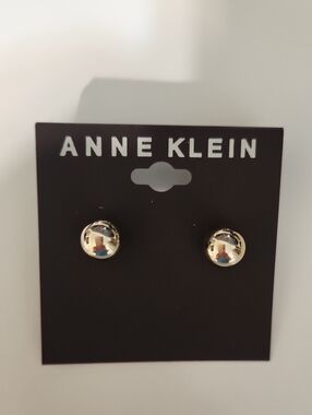ANNE KLEIN Gold Dome Stud Earrings